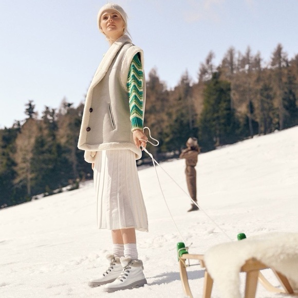 Candice Cooper Chado Patent Leather and Shearling Boots in White, size 10.5 - 11 - Picture 10 of 10